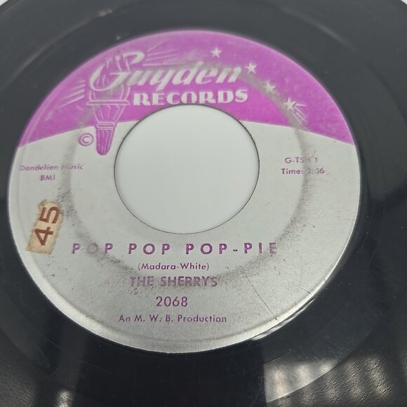 Pop Pop Pop Pie / Your Hand In Mine by The Sherrys 45 RPM Vinyl The Popeye Dance - Picture 2 of 5